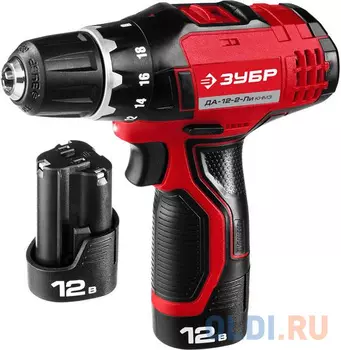 Дрель-шуруповерт ЗУБР ДА-12-2-Ли КНМ3 12В 0-1350 об/мин 40/20Нм