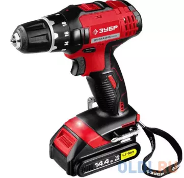 Дрель-шуруповерт ЗУБР ДА-14.4-2-Ли КНМ2 14.4В 0-1350 об/мин 45/25Нм