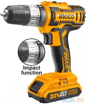 Дрель-шуруповёрт Ingco CIDLI20025