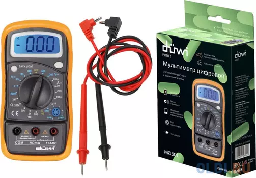 duwi Мультиметр цифровой с противоударным чехлом M830L PROFI, 26044 8