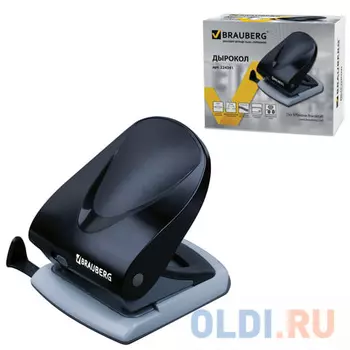 Дырокол BRAUBERG "Geschaft", большой, на 40 листов, черный, 224341