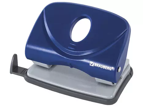 Дырокол BRAUBERG "Original", средний, на 20 листов, синий, 222540