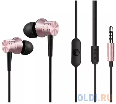 Наушники 1MORE E1009-Pink вставные (затычки) с микрофоном,20 - 20000 Гц,100 дБ,32 Ом,5 мВт,mini jack 3.5 mm