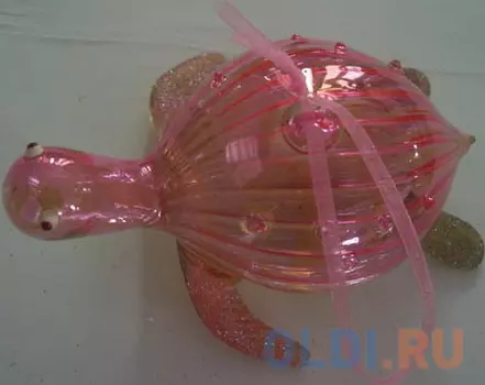 Елочные украшения Winter Wings ЧЕРЕПАШКА ОРАНЖЕВАЯ 13 см 1 шт прозрачный стекло N07516