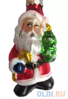 Елочные украшения Winter Wings ДЕД МОРОЗ С ЕЛКОЙ 9 см 1 шт стекло 7342