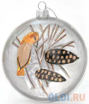 Елочные украшения Winter Wings "Диск птичка" 9 см 1 шт N07568