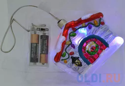 Елочные украшения Winter Wings "Домик с LED" 10 см 1 шт стекло N07725