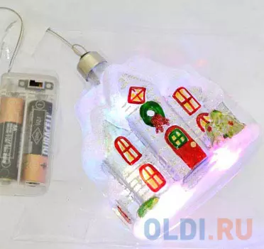 Елочные украшения Winter Wings "Домик с LED" 11 см 1 шт стекло N07723