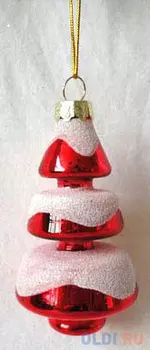 Елочные украшения Winter Wings "Елочка с блестящей крошкой" 9 см 1 шт красный стекло N07590