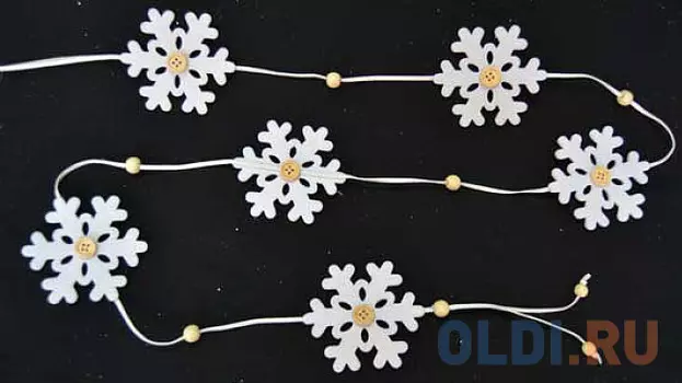 Елочные украшения Winter Wings Гирлянда снежинки 150 см 1 шт белый хлопок