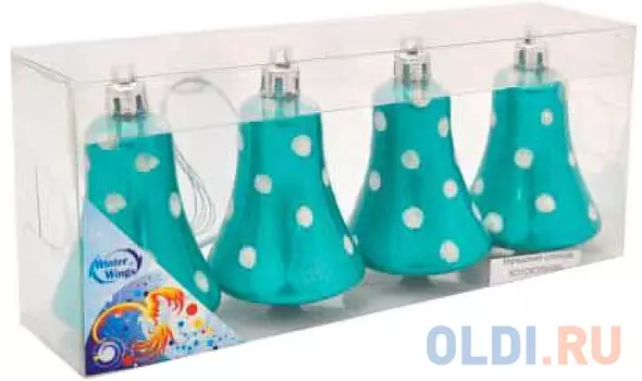 Елочные украшения Winter Wings "Колокольчик" 7 см 4 шт пластик