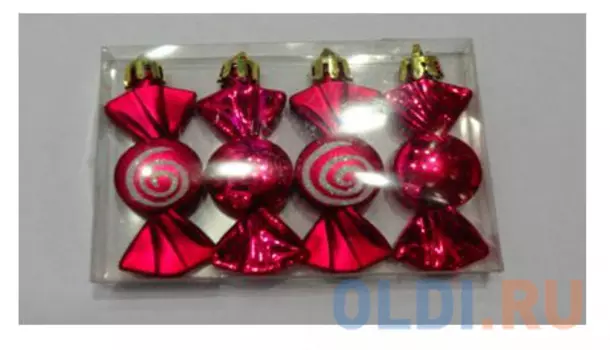 Елочные украшения Winter Wings "Конфеты" 6 см 4 шт в ассортименте N181808