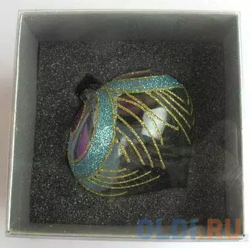 Елочные украшения Winter Wings "Луковица Павлин" 8 см 1 шт стекло N07670