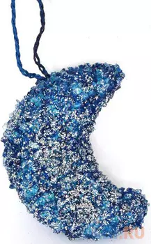 Елочные украшения Winter Wings "Луна" 10 см 1 шт бирюзовый полимер