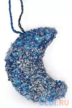 Елочные украшения Winter Wings "Луна" 10 см 1 шт синий полимер