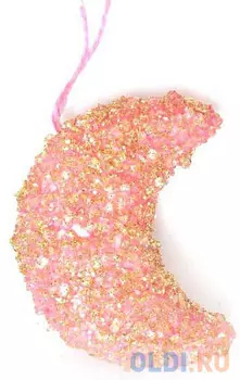 Елочные украшения Winter Wings "Луна" 10 см 1 шт розовый полимер