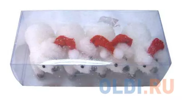 Елочные украшения Winter Wings "Медведь" 9 см 4 шт белый полимер