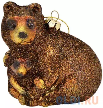 Елочные украшения Winter Wings "Медведь" 9 см 1 шт коричневый пластик N181563