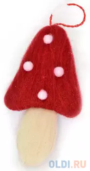 Елочные украшения Winter Wings "Мухомор" 16*9 см 1 шт красный полиэстер N180393