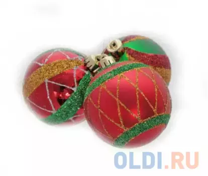 Елочные украшения Winter Wings Набор шаров блестящих 7 см 3 шт пластик