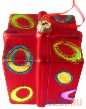 Елочные украшения Winter Wings "Подарок" 10 см 1 шт красный стекло N07491