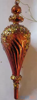 Елочные украшения Winter Wings Подвеска 7*22 см 1 шт коричневый стекло N07269