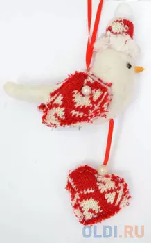 Елочные украшения Winter Wings "Птичка энерджи" 17 см 1 шт красный полиэстер