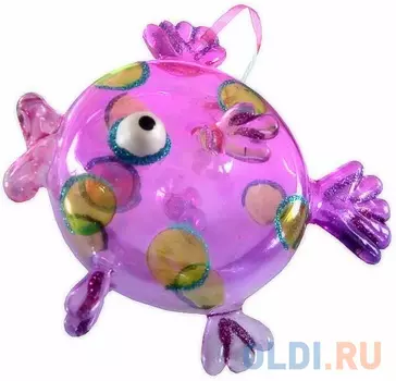 Елочные украшения Winter Wings РЫБКА 12 см 1 шт фиолетовый стекло N07515