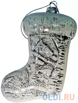 Елочные украшения Winter Wings Сапожок зимние узоры 12 см 1 шт пластик