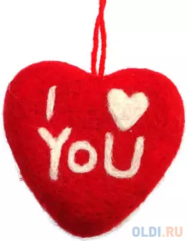 Елочные украшения Winter Wings "Сердце" 10 см 1 шт красный полиэстер N069756