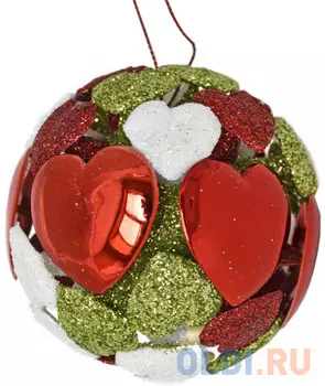 Елочные украшения Winter Wings Сердечки с блестками 8 см 1 шт в ассортименте пластик N180096