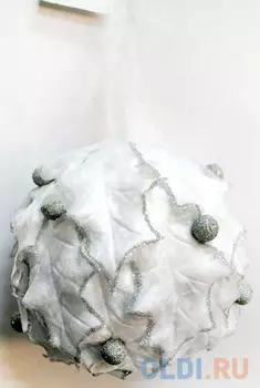 Елочные украшения Winter Wings Шар 13 см 1 шт белый полиэстер