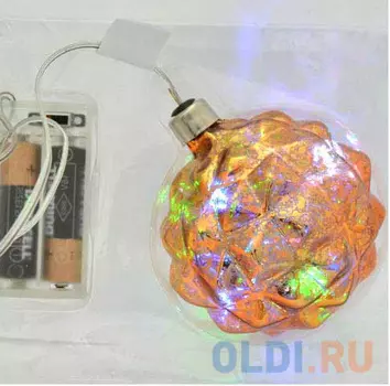 Елочные украшения Winter Wings "Шар Барокко с LED" 8 см 1 шт стекло N07728