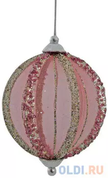 Елочные украшения Winter Wings Шар Дольки, капрон, блестящая крошка 10 см 1 шт розовый N069201