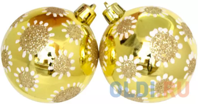 Елочные украшения Winter Wings Шар горошины, с блестящей крошкой 6 см 3 шт шампань пластик N181117
