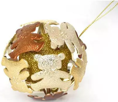 Елочные украшения Winter Wings Шар. Мишки 8 см 1 шт в ассортименте пластик N180106