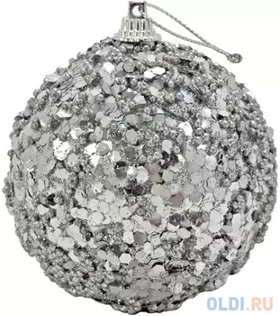 Елочные украшения Winter Wings Шар с блестками 8 см 1 шт серебро N06868S
