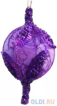 Елочные украшения Winter Wings Шар с блестками 13 см 1 шт фиолетовый полимер N069840/13/Ф