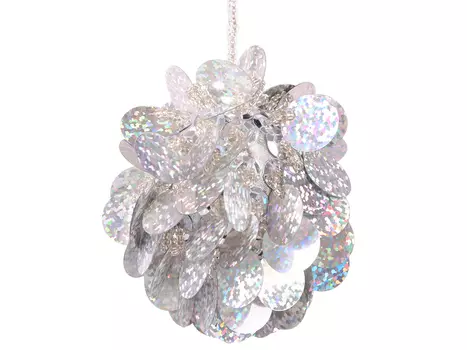 Елочные украшения Winter Wings Шар с лепестками 6 см 1 шт серебро N06911