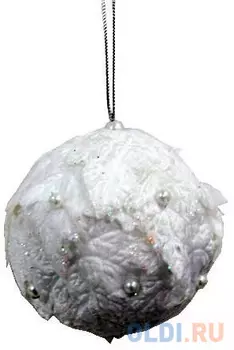 Елочные украшения Winter Wings "Шар снежок" 7 см 1 шт белый полимер