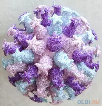 Елочные украшения Winter Wings "Шар звездный" 8 см 1 шт пластик N069612