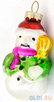 Елочные украшения Winter Wings "Снеговик с метлой" 5 см 1 шт стекло N07337