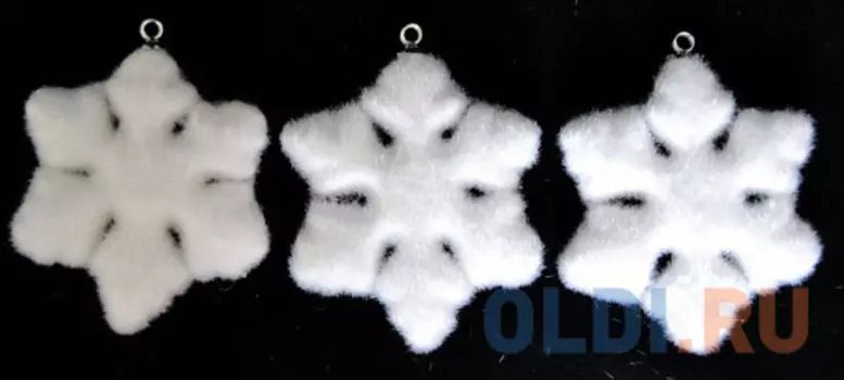 Елочные украшения Winter Wings "Снежинки" 7.5 см 3 шт белый полимер