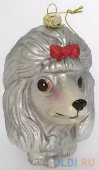 Елочные украшения Winter Wings СОБАЧКА 7 см 1 шт бежевый стекло