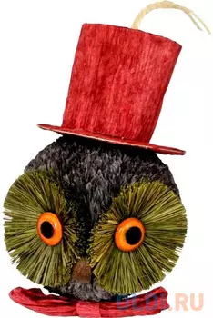 Елочные украшения Winter Wings Сова 12.5 см 1 шт соломка