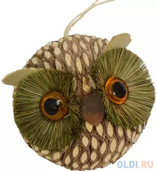 Елочные украшения Winter Wings "Сова" 9 см 1 шт соломка N181392