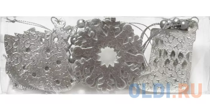 Елочные украшения Winter Wings "Зимняя сказка" 6 см 12 шт серебро полиэстер