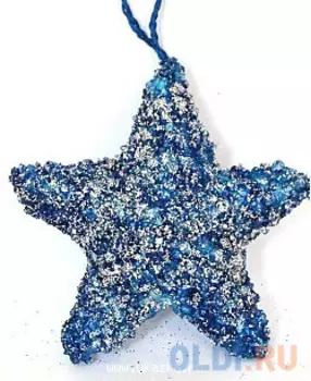 Елочные украшения Winter Wings Звезда 10 см 1 шт синий полимер
