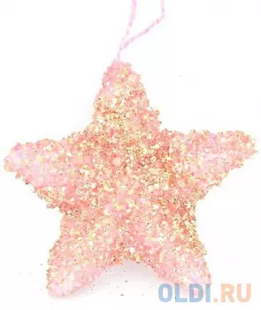 Елочные украшения Winter Wings Звезда 10 см 1 шт розовый полимер