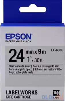 Epson Tape LK-6SBE Matte Blk/MattSiv 24/9